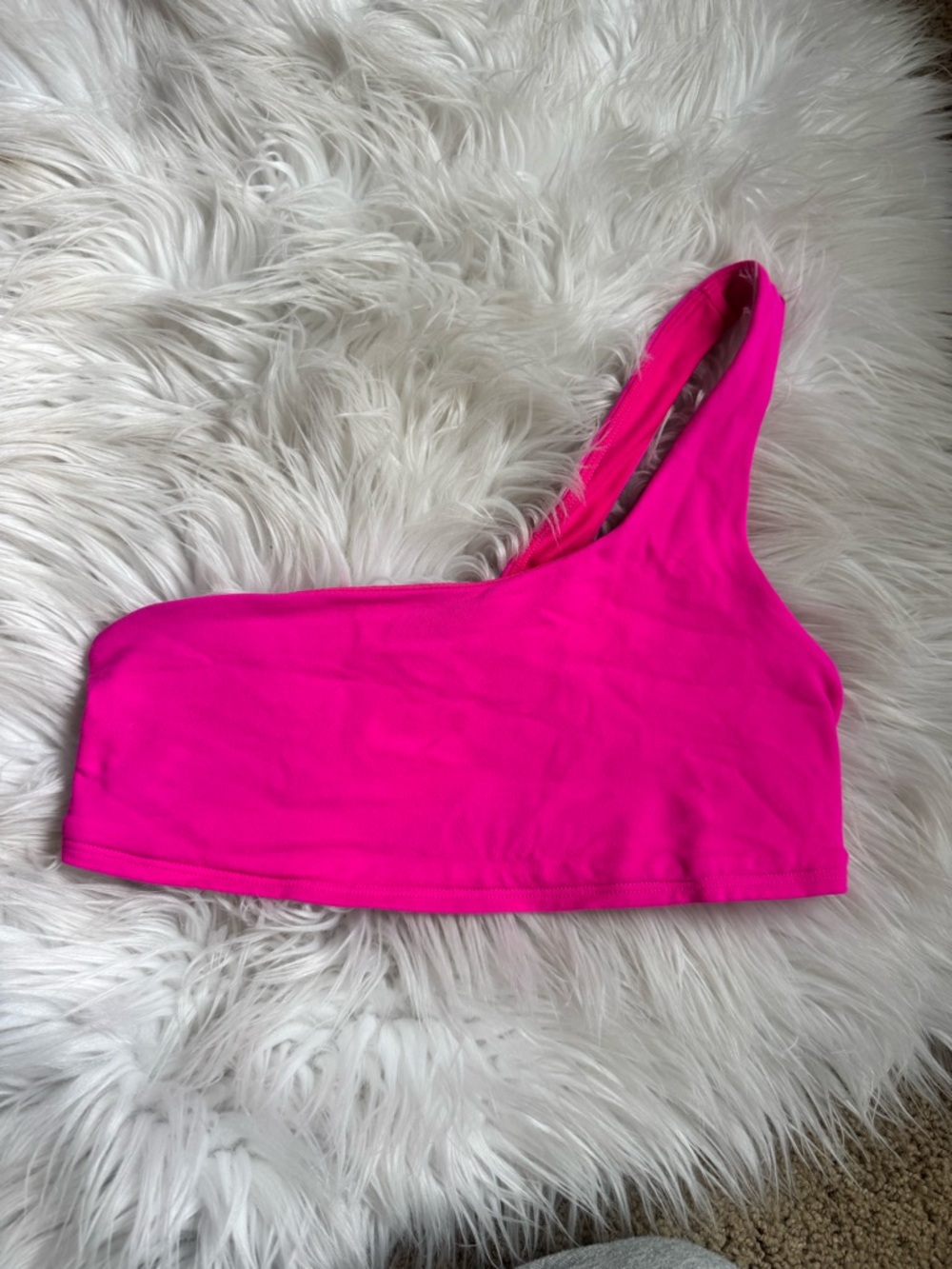 ALO Yoga One-Shoulder Sports Bra in Bright Pink